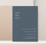 Minimalistisk Retro-skrivmaskin-teckensnitt Bröllo Spara Datumet<br><div class="desc">Minimalistisk Retro Typewriter Typography Bröllop spara datum i Dusty Mörk blått</div>