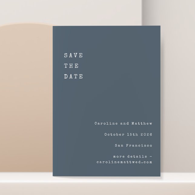 Minimalistisk Retro-skrivmaskin-teckensnitt Bröllo Spara Datumet (Skapare uppladdad)