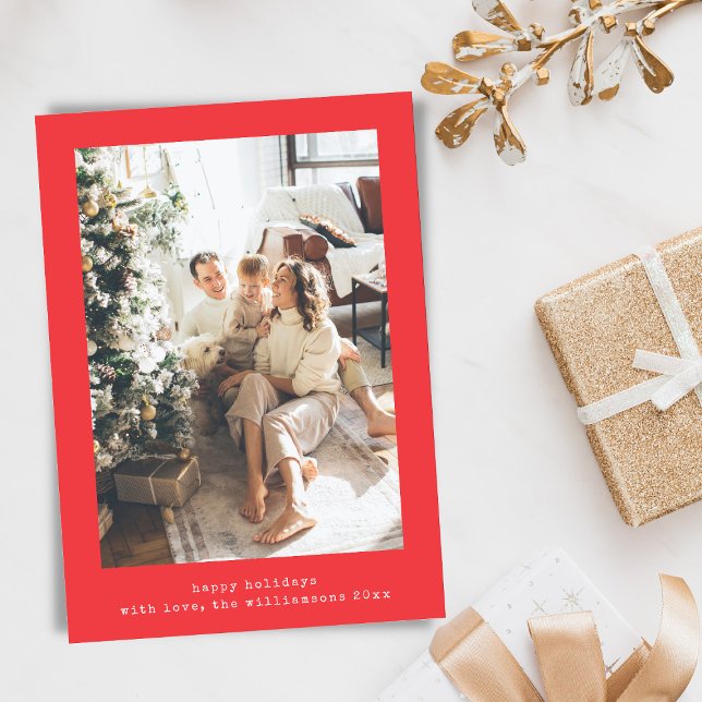 Minimalistisk Retro skrivmaskin Två Vertikala Foto Julkort (Skapare uppladdad)