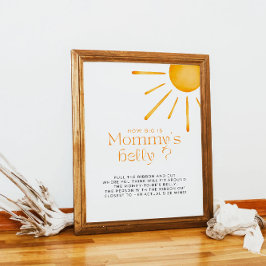 Minimalistisk Retro Sol hur stor är Mamma Belly? Poster