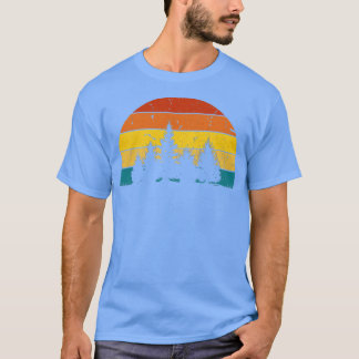 Minimalistisk retro Sol med Gräs Träd Silhouette 2 T Shirt