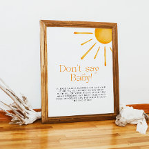 Minimalistisk Retro Sol Säga Inte Bebis