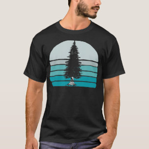 Minimalistisk retro-solnedgång i Träd Vintage Gräs T Shirt