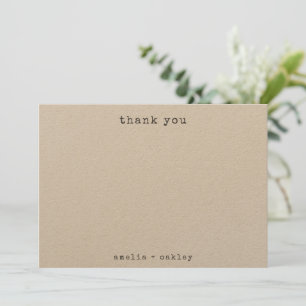 Minimalistisk Retro Typewriter Kraft Personligt br Tack Kort