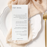 Minimalistisk Retro Typewriter White Personligt br Meny<br><div class="desc">Minimalistisk Retro Typewriter Black and White Personligt bröllp Menu</div>