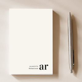 Minimalistisk retro-typografi av vintage Monogram Post-it Block