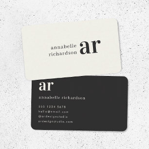 Minimalistisk retro-typografi av vintage Monogram Visitkort