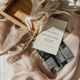 Minimalistisk retro Typografi Bröllop spara datum Inbjudningar