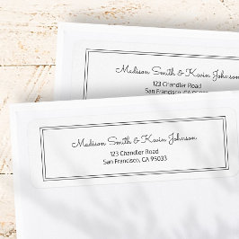 Minimalistisk Returadress av enkel böjlig skript Etikett