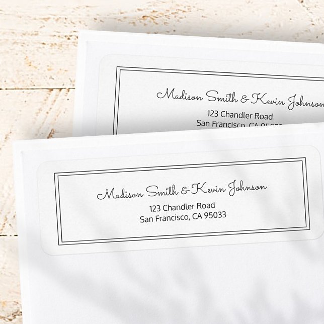 Minimalistisk Returadress av enkel böjlig skript Etikett (Skapare uppladdad)