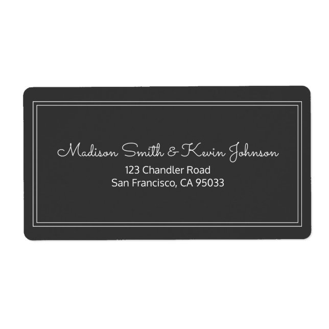 Minimalistisk Returadress av enkel böjlig skript Fraktsedel (Framsidan)