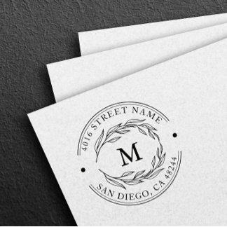 Minimalistisk returadress Elegant Monogram Självfärgande Stämpel