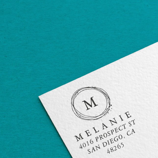 Minimalistisk returadress Elegant Monogram Självfärgande Stämpel (Skapare uppladdad)