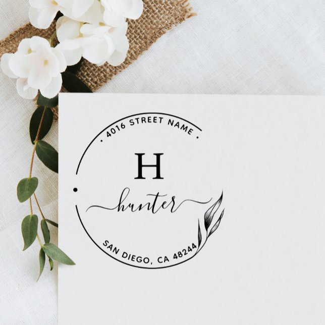 Minimalistisk returadress Elegant Monogram Självfärgande Stämpel (Skapare uppladdad)