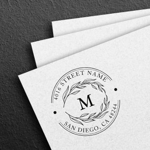Minimalistisk returadress Elegant Monogram Stämpel