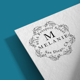 Minimalistisk returadress Elegant Monogram Stämpel
