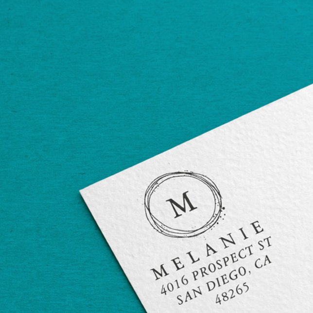 Minimalistisk returadress Elegant Monogram Stämpel (Skapare uppladdad)