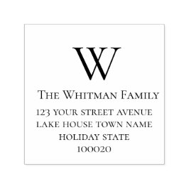 Minimalistisk Returadress för Familjemonogram Självfärgande Stämpel