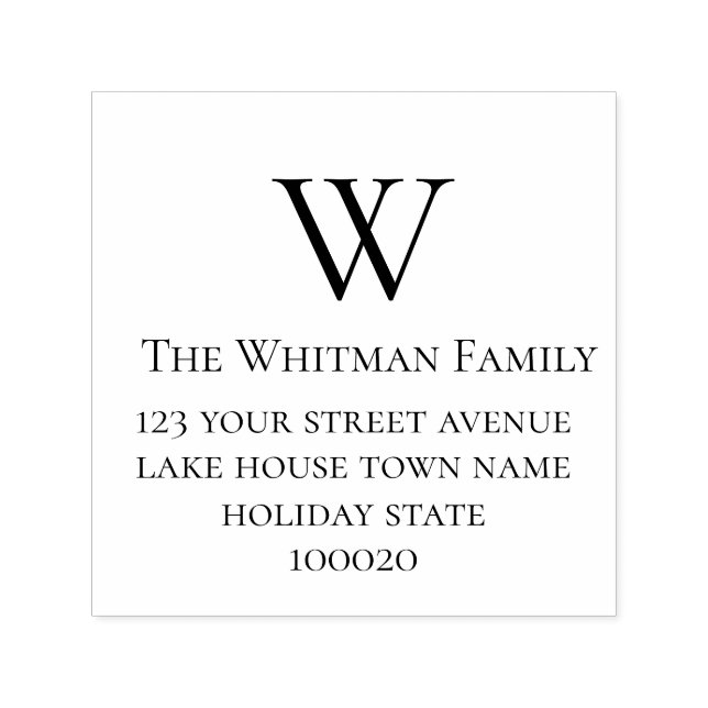 Minimalistisk Returadress för Familjemonogram Självfärgande Stämpel (Design)