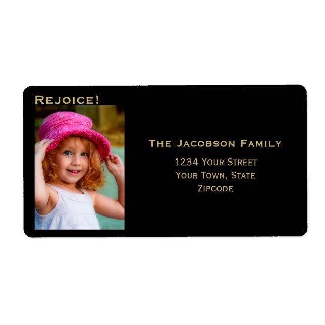 Minimalistisk Returadress för fotostoresvart Helgd Fraktsedel (Framsidan)