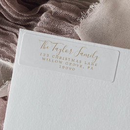 Minimalistisk Returadress för Guld Helgdag Returadress Etikett