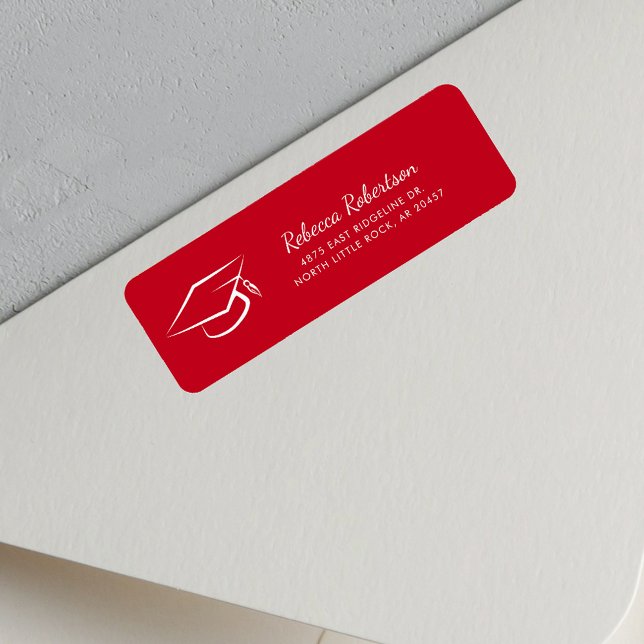 Minimalistisk Returadress för Student-skript Returadress Etikett (Graduation 2025 Typography Return Address Label)