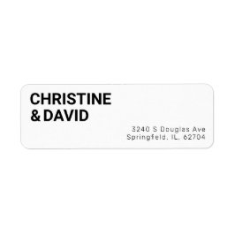 Minimalistisk Returadress i Svarta och vita Bröllo Returadress Etikett