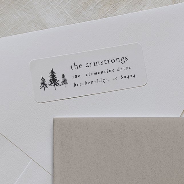 Minimalistisk Returadress i Svarta och vita Gräs T Etikett (Skapare uppladdad)