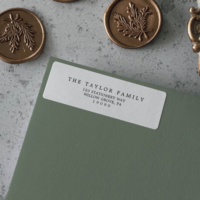 Minimalistisk Returadress i Typografi-familjen Etikett (Skapare uppladdad)