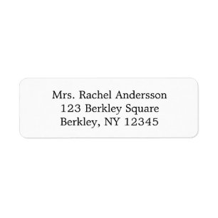 Minimalistisk returadressetikett för Namn Adress Returadress Etikett