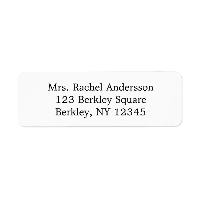 Minimalistisk returadressetikett för Namn Adress Returadress Etikett (Framsidan)