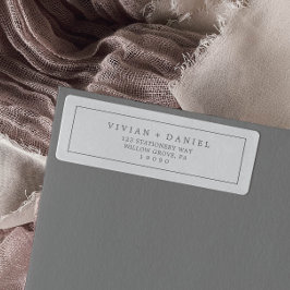 Minimalistisk returadressetikett för Silver-typogr Returadress Etikett