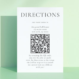 Minimalistisk riktning Digital Kartor med QR-kod Tilläggskort