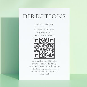 Minimalistisk riktning Digital Kartor med QR-kod Tilläggskort