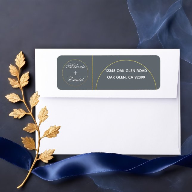 Minimalistisk Ringar Bröllop Returadress Etikett (Skapare uppladdad)