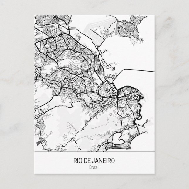 Minimalistisk Rio de Janeiro Brasilien Vykort (Framsida)