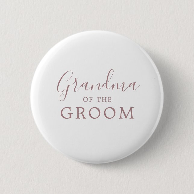 Minimalistisk Ro Guld Groom Grandma Möhippa Knapp (Framsida)