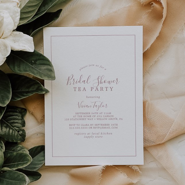 Minimalistisk Ro Guld-Möhippa Tea Party Inbjudningar (Skapare uppladdad)