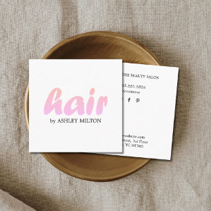 Minimalistisk Ro White Hair Stylist Fyrkantigt Visitkort