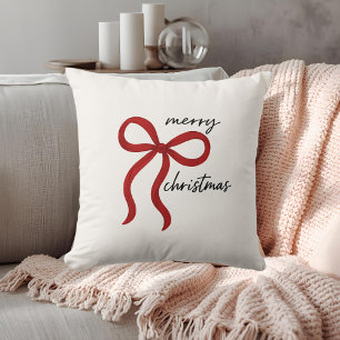 Minimalistisk röd banderull God Jul Kudde