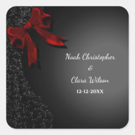 Minimalistisk röd bas med enkel Elegant, klassisk Fyrkantigt Klistermärke