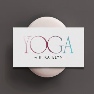 Minimalistisk röd blå grå fet yoga visitkort