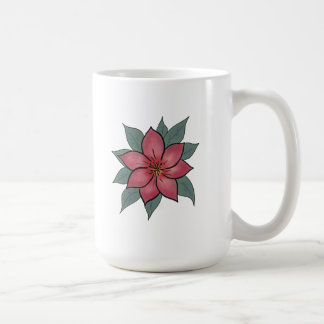 Minimalistisk röd blomma kaffemugg