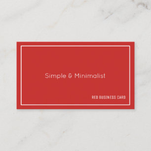 Minimalistisk röd färg visitkort
