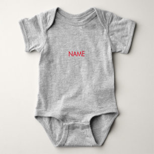 Minimalistisk röd grått-anpassad namntext modern s t shirt