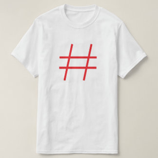 Minimalistisk röd hashtag-symbol Modern grafisk t- T Shirt