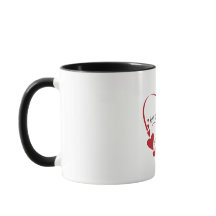 Minimalistisk röd hjärta, bilingual design