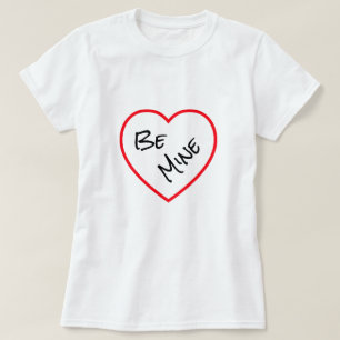 Minimalistisk Röd Hjärtas Min Valentine Hjärtans D T Shirt