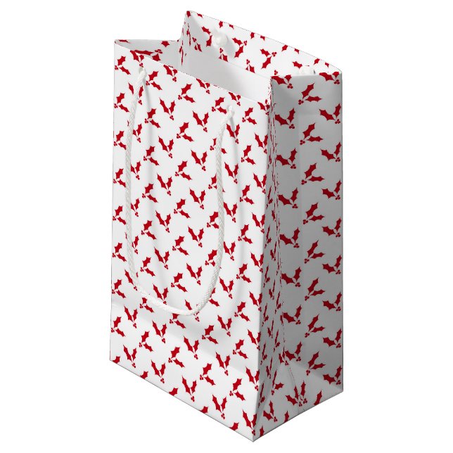 Minimalistisk röd julbär på vit jul (Framsidan Vinklad)