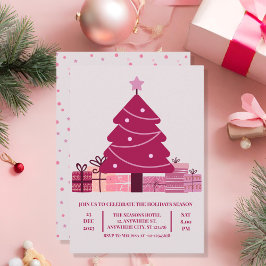 Minimalistisk röd merry Festive-Julfest Inbjudningar